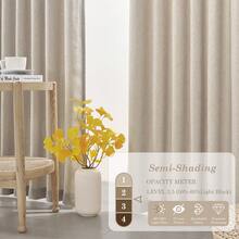 4 Panels Pinch Pleated Curtains Natural Linen Pinch Pleat Back Tab Semi-Shading Drapes With Hooks Rings Window Curtains Home Decor - LANH - Xem 4