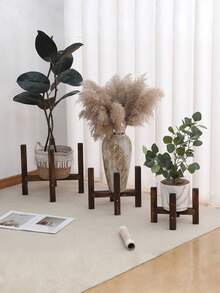 1pc Natural Charcoal Cross-Shaped Plant Stand - Insect & Pest Resistant, Space-Saving, Suitable For Balcony/Indoor/Outdoor | Essential For Home Greenery