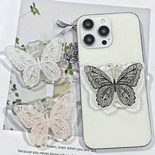 2D Butterfly Shaped Phone Stand - Self-Adhesive Phone Holder, Portable Desktop Stand, Universal Non-Slip Design, Creative Gift For Girls - Multicolor - View 2