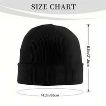 Punk Rock Beanie Hat - Black Band Logo & Lyric Knit Cap For Men & Women, Soft Stretchy Unisex Winter Skull Cap For Concerts, Outdoor Activities & Casual Wear, Punk Accessories - 黑色 - 查看 3