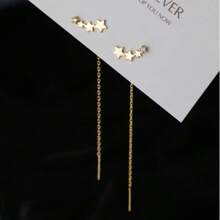 2 Stück zarte romantische Stern-Quaste Zirkonia Ohrclips, mikro-eingelegt Stern Zirkonia Ohrringe für Frauen