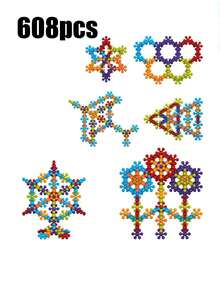 3D Rotating Plum Blossom Building Blocks Toy, Children's Puzzle Snowflake Stacking Toy, Small Gift, Souvenir. During The Puzzle Process, Children Can Exercise Fine Motor Skills; The Process Of Building From 2D To 3D Helps Cultivate Spatial Imagination. - Multicolor - View 13