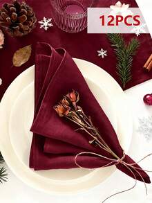 Guardanapos de Natal simples de cor sólida, 2/6/12/240 unidades, adequados para restaurantes, salas de estar, festas de fim de ano, decoração de casa