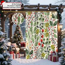 Imprimare 2D plană 1 buc/set Cortina de grădină cu tematică de Crăciun, Cortina cu model floral, Poate fi folosită ca parasolar, Cortina de ușă, Cortina de garaj, Terasă, Grădină, Cortina de fereastră exterioară, Fundal, Decor de sărbători, Decor de petrecere, Decor agățat, Potrivită pentru terasă, garaj, Fundal de petrecere, Lavabilă la mașină, Cu inele pentru instalare ușoară, Decor de Crăciun, Design vibrant Material semitransparent din poliester, Lavabilă la mașină, Decor perfect de Crăciun pentru sărbători