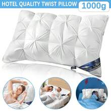 1PC Luxury 5-Star Hotel Quality Pillow Queen Size, Deep Comfort, Soft& Plush, Cover With Zipper, Easy-Care, Elegant Style, Versatile Use, Year-Round - White - View 12