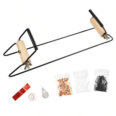 Kit de telar de cuentas, incluye telar de cuentas, hilo, agujas y cuentas de vidrio para hacer pulseras, collares, cinturones y talla grande