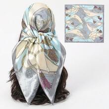 Soft And Skin-Friendly Large Square Scarf Scarf Headscarf Femininity Versatile Anti-Wrinkle Long Silk Scarf - 03 - Xem 4