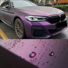 1 لفة من فيلم تغيير لون السيارة بمقاس 50 سم * 3 متر، فيلم تغيير لون الدراجة النارية فائق السواد ذو اللون البنفسجي المتغير، فيلم حماية حديث للسيارة