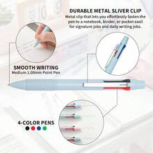 Multicolor Ball Point Pens 4 - In - 1 Colored Pens 1.0mm Assorted Inks 4 - Color Ballpoint Pen 8 Pack - 12 - 查看 3