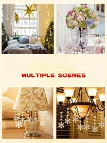 30pcs Crystal Snowflake Christmas Tree Decorations, Snowflake Crystal Pendant Decorations, Hanging Transparent Acrylic Snowflake Ornaments For Christmas Tree Indoor Home Decoration, Snowflake Star Winter Wonderland Party Supplies Christmas Decorations Room Decor, Winter Wonderland Chandelier Crystals Decorations Christmas Decorations Home Christmas Gifts Christmas Decor - Transparent - View 7