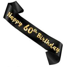 Perfect Birthday Gift - Sparkling Golden Foil Sash For Ages 16,18,21,30,40,50,60 - Party Decoration