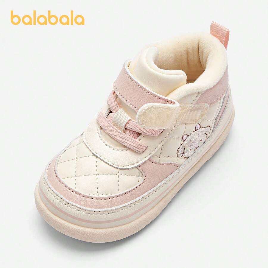 Balabala Zapatos para primeros pasos de bebé, forrados de felpa, antideslizantes, suaves y lindos para niñas