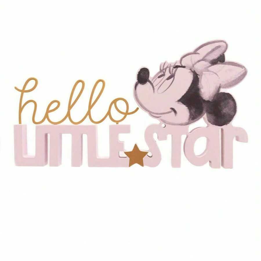 Disney Minnie Hello Little Star Mantle Plaque Pink - Pink - View 1
