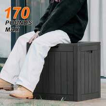 Outdoor Storage Box For The Courtyard, 31-Gallon Large-Capacity Waterproof And Sun-Resistant Resin Storage Container, Suitable For Both Indoor And Outdoor Use - Black - View 6
