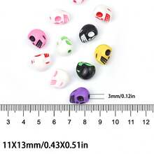 28 piezas de cuentas de calavera de Halloween, cuentas de calavera huecas de estilo gótico lindo, cuentas de manualidades de moda, para hacer joyas, pulseras, collares, llaveros - suministros de manualidades navideñas y accesorios DIY para fiestas