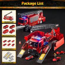 For Real Kids Construction Trucks Toys,12''Toddler Toy For Boys,Friction Powered Kids Firetruck Toys With Simulated Sound And Light,Ladder,Water Pump-Great! - Yellow - View 6