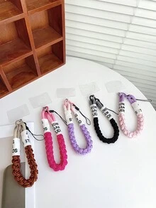 1 件手工字母编织手机挂绳、包包和相机挂饰 - 彩色 - 查看 1