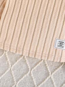 2pcs Baby Girls Casual Long Sleeve Top And Fashionable Flare Pants Set, Autumn - Khaki - View 4