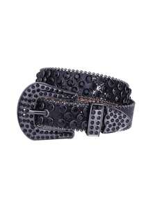 Children's Diamond Embellished Belt, Fashionable Streetwear Style, Rhinestone Decorated Belt For Boys And Girls - A - View 33