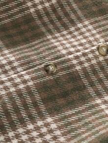 2pcs Boys Casual Plaid Long Sleeve Button-Up Shirt Jacket + Corduroy Solid Color Cargo Pants/Sweatpants Set, Boys Spring Autumn Outfit