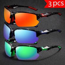 FIYLROG 3-Pair Set Contrast Color Temple Design, Small Polka Dot Print Frame, Candy Color Multicolor Combination Glasses - Multicolor - View 6