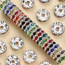 200pcs 12mm Multicolor Rhinestone Spacer Beads For Pen Bracelets Necklace Jewelry Making - 彩色 - 查看 6