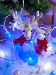 1pc LED Snowflake Lights String,Christmas Decor,Christmas Lights,Classic Snowflake LED String Lights For Christmas Decor, Fairy Lights, Battery Operated,Battery Operated Christmas Lights,Christmas Decorations,1.5m/4.92ft, 3m/9.84ft,6m/19.68ft, Romantic Christmas Fairy Lights, Blue & White Light, Christmas Lights,Fairy Lights