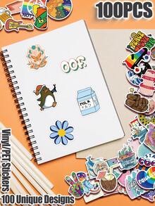 100 件可爱日常装饰主题乙烯基 2D 平面贴纸包，不重复，精致装饰，可移除贴花，无残留，非常适合返校季礼物、班级奖励、圣诞节、万圣节礼物、节日礼物、派对和家居装饰、生日礼物、笔记本电脑、汽车行李箱、滑板车手册、杯子、平板电脑、笔记本、水瓶、手机壳，高分辨率打印，色彩鲜艳，适合学生、青少年、办公室工作人员的有趣礼物 - 預設 - 查看 1