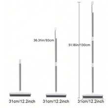 Brosse de nettoyage pour sol et mur 2-en-1, brosse à récurer en silicone avec raclette - manche long, convient pour la salle de bain, les toilettes, les fenêtres et le verre, pour nettoyer les poils d'animaux de compagnie