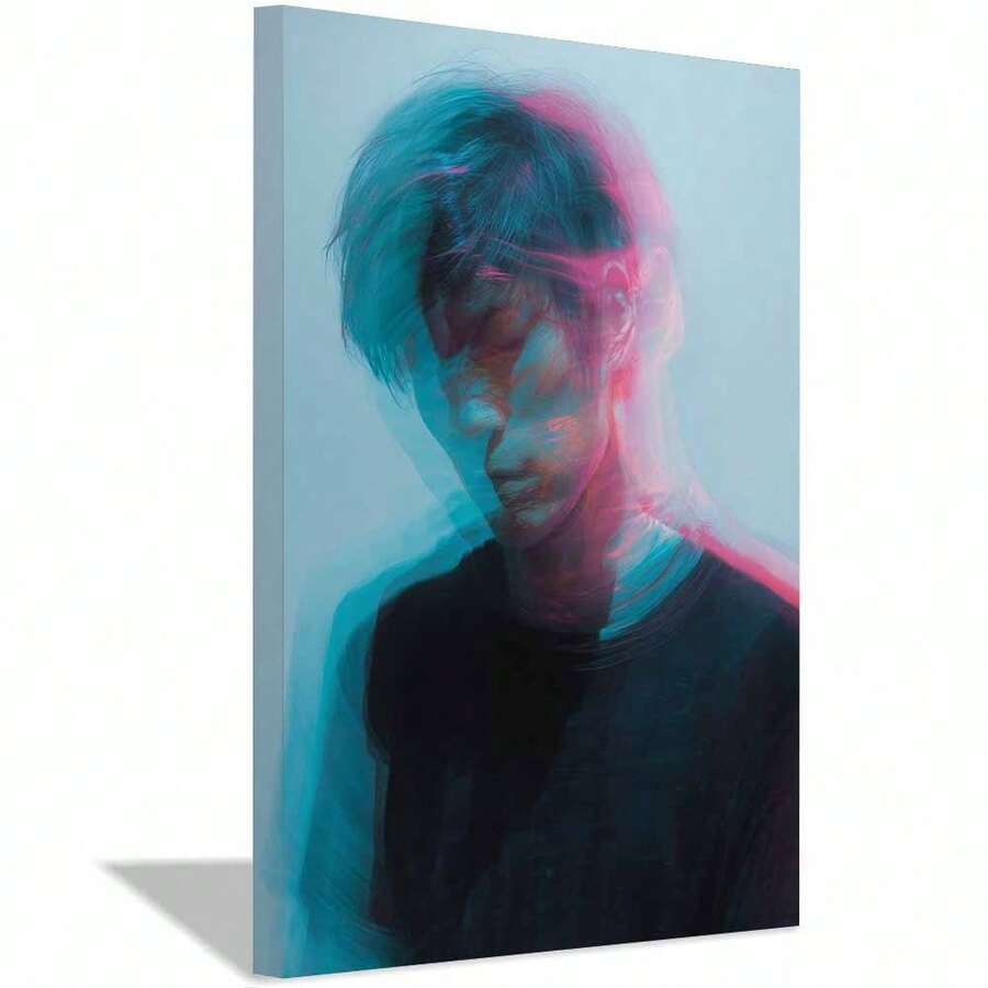 Abstract Canvas Wall Art Illusion Portrait  For Bathroom Living Room Modern Paintings(Light Blue256)Room Decor Home Decor Bathroom Decor Posters Bedroom Decor Wall Decor Living Room Decor Framed Wall Art Wall Decor