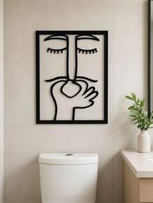 Fun Decorative Frame For Minimalist Bathroom In Black MDF - Black - View 1