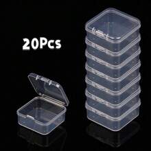 Bộ 2/4/6 hộp nhựa vuông trong suốt, kích thước 4.5cm/1.77inch, hộp đựng trong suốt có nắp gập, hộp đựng hạt nhỏ, hộp đựng đồ thủ công mini, đồ trang sức, vật dụng nhỏ, trang trí phòng. - Trong sáng - Xem 16