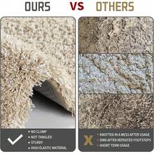 Yimobra Bathroom Rugs Non Slip Washable 24x17, Ultra Soft And Water Absorbent Bath Mats, Plush Fluffy Shower Mat Outside, Microfiber Thick Matts For Bathroom Floor/Sink, Light Gray And White