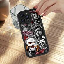 Elegante, Moderno, Hermoso, Interesante, de Alta Gama, Suave, Funda Protectora para Teléfono Móvil para iPhone 11/12/13/14/15/16 Plus Pro Max, Regalo Perfecto para Vacaciones/Regalo de Cumpleaños.Carcasa de teléfono artística - Negro - Ver 5