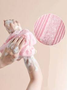 1/2pcs Japanese Style Exfoliating Bath Towel, Easily Lathers, Shower Scrubber For Men And Women - Multicolor - View 4