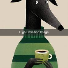 1 幅带框/无框奇思妙想动物狗咖啡趣味海报舒适厨房咖啡厅饮料墙壁艺术帆布印刷简约美学装饰画适合咖啡爱好者、公寓、客厅、卧室、现代家居装饰 - 彩色 - 查看 5