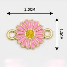 10 件/套双孔锌合金向日葵形吊坠，DIY 珠宝制作配件，项链、手链连接器