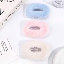 3pcs/6pcs Autumn/Winter Plush Flat & Round Hair Clips Set For Women, Daily Hairstyle Clips With Teeth, Non-Slip Duck Clip, Bendable Arc Design, Vintage Sweet Simple Niche Hair Accessories