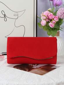 Beige Large Women Clutch Purse Evening Bag Prom Handbag With Detachable Chain For Wedding Velvet Elegant