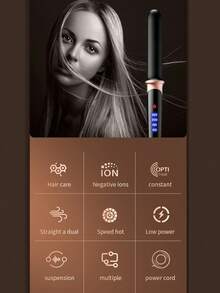 PinkSings 2 In 1 Hair Straightener Hair Curler With LCD Display, Ceramic Hair SStraightening Curling Iron, 4 Temperature Settings 160-220°C Flat Iron For All Hair Type