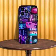 2 custodie per telefono C-Cyberpunk E-Edgerunners per iPhone 16, 15, 14, 13, 12, 11, Pro, Max, Plus, X, XS, SE4, E, Mini, custodia morbida nera - Z2 - Visualizzare 6