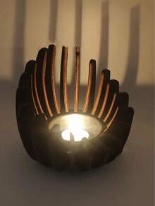 1 szt. ręcznie robiony świecznik w kształcie lotosu (świece nie są dołączone), dekoracja do domu, świecznik w kształcie lotosu, elegancka dekoracja woskowa odpowiednia na ślub, do domu, Boże Narodzenie, Dzień Matki - nie wymaga baterii, nowoczesny minimalistyczny wystrój, rękodzieło, odpowiedni na każdą porę roku