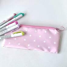 Sanrio 1 pièce Trousse à crayons rose étoile Hello chat, sac de rangement de papeterie de haute qualité pour étudiant, organisateur de bureau simple