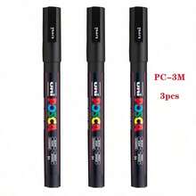 Marcador acrílico de combinación blanco y negro UNI para carteles POP, grafitis/anuncios, suministros de arte PC-1M, 3M, 5M