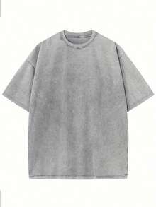 Vintage Streetwear Oversized Drop Shoulder T-Shirt - Soft Cotton, Relaxed Fit, Acid Wash, Unisex Design, Baggy Hip Hop Style, Free Spirit Print - Perfect For Casual Outings Fashion Design Soft Fabric  Loose Fit Unisex Retro Street Style - 灰色 - 查看 3