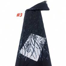 尼日利亚法国亮片网纱薄纱蕾丝面料法国奢华新娘礼服刺绣非洲蕾丝面料2025高品质网料 - 彩色 - 查看 4