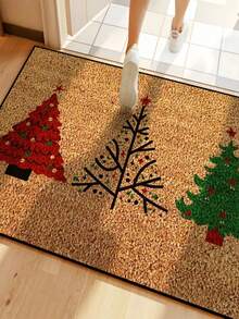 1 pezzo Nuovo arrivo natalizio - Decorazione quotidiana - Decorazione natalizia - Albero di Natale - Piccolo tappeto - Flanella morbida, 900 g/m², lavabile in lavatrice, durevole, antimacchia, asciugatura rapida, adatto per zerbini da interno/esterno, decorazione per la casa, camera da letto, cucina, fotografia, accessori, decorazione esterna, regali natalizi, tappeti, tutto l'anno