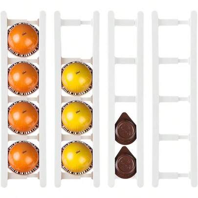 Adhesive Coffee Pod Holder, Stretchable Coffee Capsule Rack Various Capsules, Holds 20 Capsules, Vertical Or Horizontal MountCOLOR: White