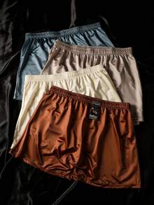 4pcs  Silk    Stretch  Softness    Mid Rise    Men Underwear - màu sắc - Xem 1