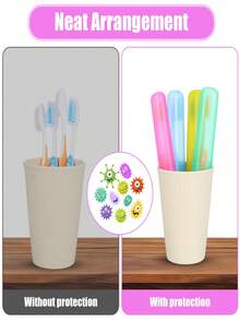 1/5pcs Travel Toothbrush Case - Portable Plastic Container For Storing Toothbrush Heads, Suitable For Daily Use And Travel - Available In Multiple Colors - Multicolor - View 7